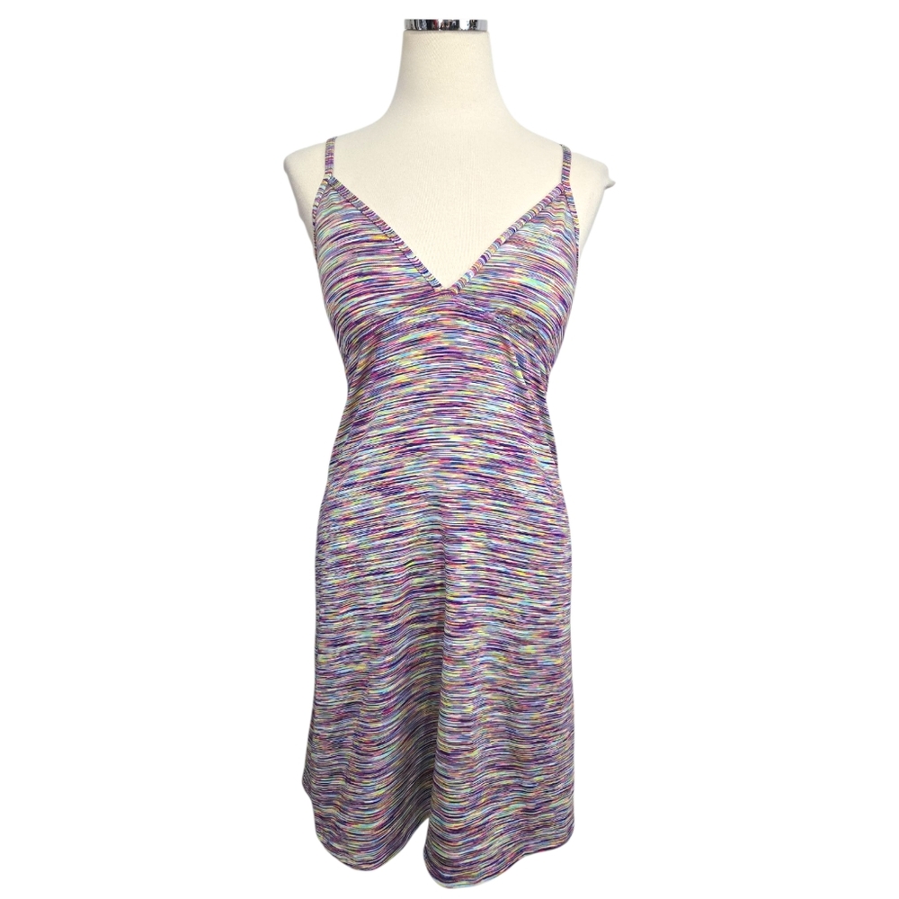 Athleta Space Dye Swim Cover Up Dress S Multicolor Open Back Built In Bra Beach
